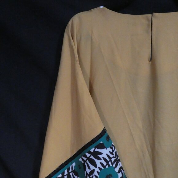 LULUSAR | xl - extra large | Vibrant Yellow and Green Patterned Kaftan - Picture 10 of 16